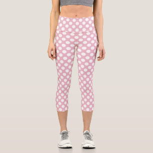 Pink Polka Dots, Polka Dot Pattern, Dots, Dotted Capri Leggings