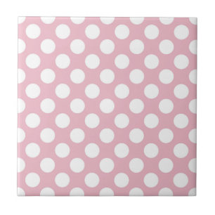 Pink Polka Dots, Polka Dot Pattern, Dots, Dotted Ceramic Tile