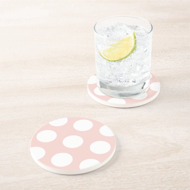 Pink Polka Dots, Polka Dot Pattern, Dots, Dotted Coaster (Side)