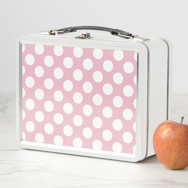 Pink Polka Dots, Polka Dot Pattern, Dots, Dotted Metal Lunch Box (In Situ)