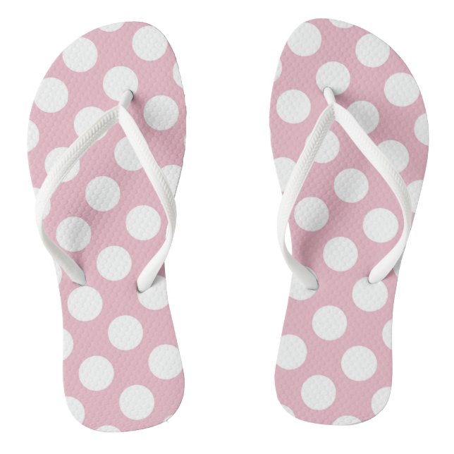 Pink Polka Dots, Polka Dot Pattern, Dots, Dotted Thongs (Footbed)