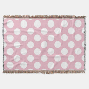 Pink Polka Dots, Polka Dot Pattern, Dots, Dotted Throw Blanket