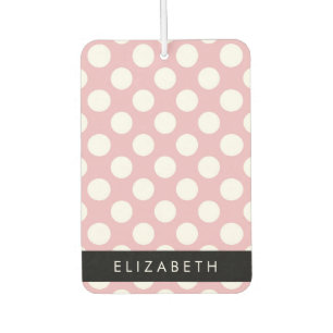Pink Polka Dots, Polka Dot Pattern, Your Name Car Air Freshener