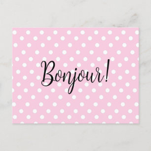 Pink Polka Dots Postcard