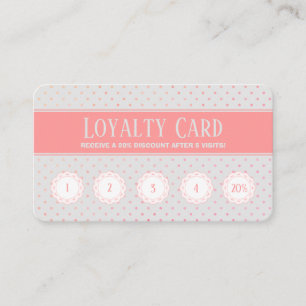 Pink Polka Dots Stripes Cupcake Loyalty Card