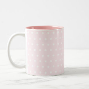 Pink Polka Dots Two-Tone Coffee Mug