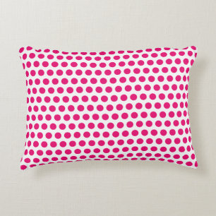 Pink Polka Dots White Custom Colours Cute Pretty Decorative Cushion