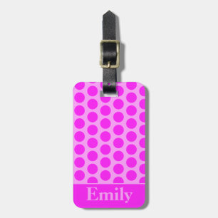 Pink Polka Monogrammed Luggage Tag