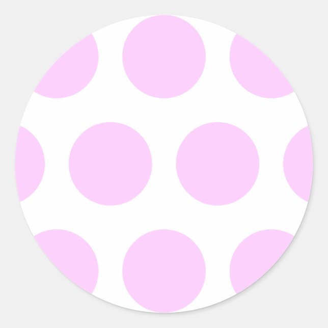 Pink Polka Spots Classic Round Sticker (Front)