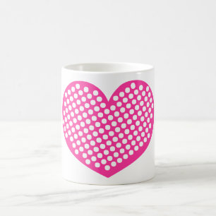 Pink Polkadot Heart Coffee Mug