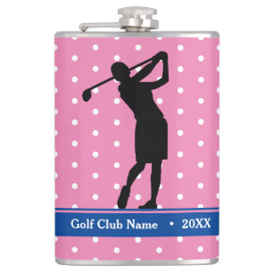 Pink Polkadot Women's "Birdie Juice" Bottle Flask