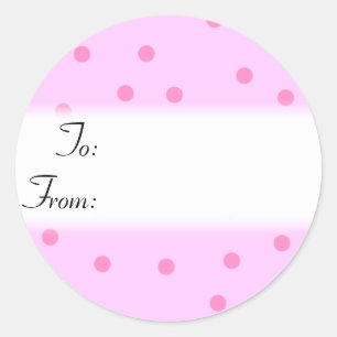 Pink Polkadots Gift Tag Sticker