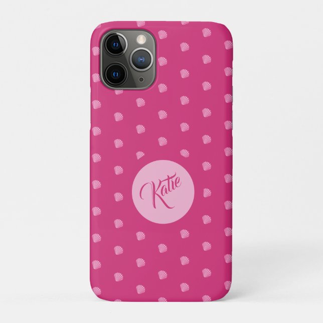 Pink Polkadots-Seashells- Case-Mate iPhone Case (Back)