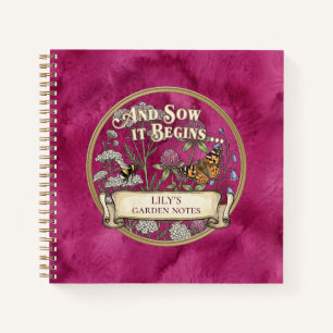 Pink Pollinator Garden Notebook Journal