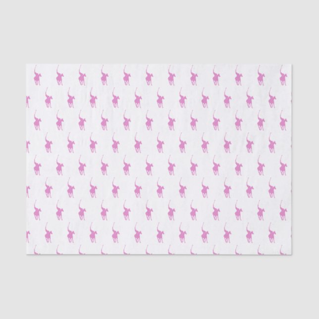 Pink Polo Player Tissue Paper (Front)