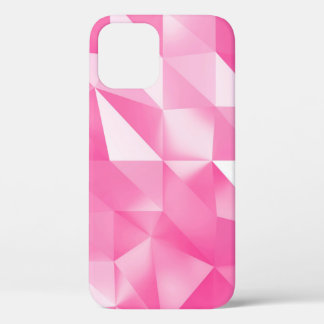 Pink polygon background: abstract 3D rendering iPhone 12 Case