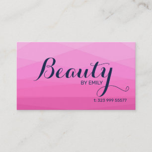 Pink Polygonal Background Business Card