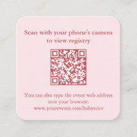 Pink Pomegranate Fall Bridal Shower QR Code RSVP