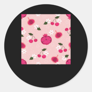 Pink Pomegranate Fruit Cherry Floral Daisy Sticker