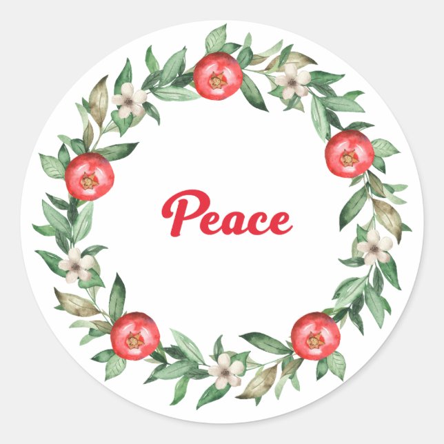 Pink Pomegranate Spiritual Stickers - Peace (Front)