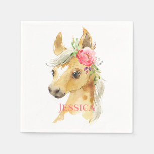Pink Pony Baby Shower Napkin