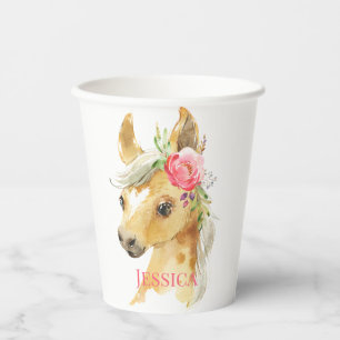 Pink Pony Baby Shower Paper Cups