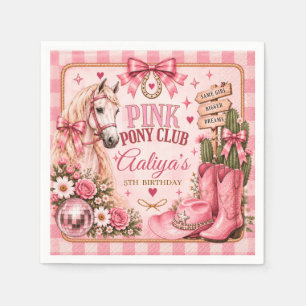 Pink Pony Club Cowgirl Birthday Party Napkins