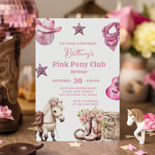 Pink Pony Party Cowgirl Celebration Birthday Invitation