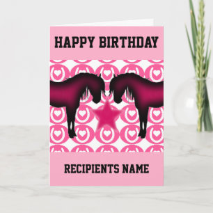 Pink Pony Personalised Birthday Card for Girl