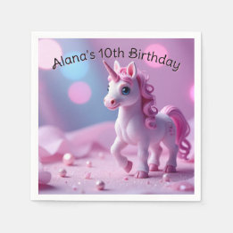 Pink Pony Unicorn Paper Napkins