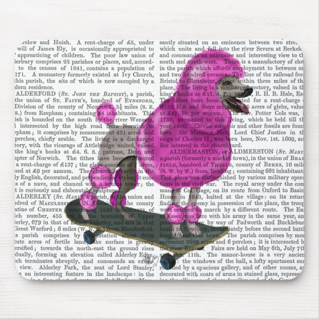 Pink Poodle and Skateboard Mouse Pad (Front)