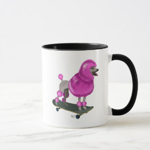 Pink Poodle and Skateboard Mug