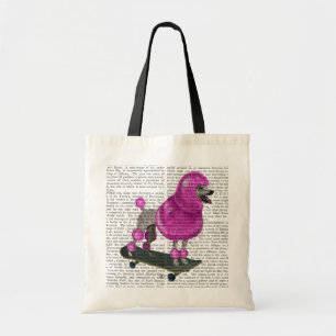 Pink Poodle and Skateboard Tote Bag
