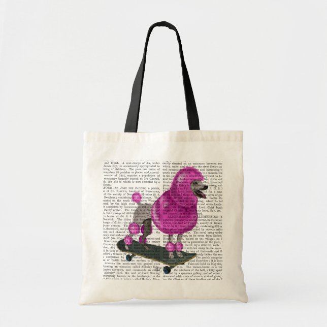 Pink Poodle and Skateboard Tote Bag (Front)