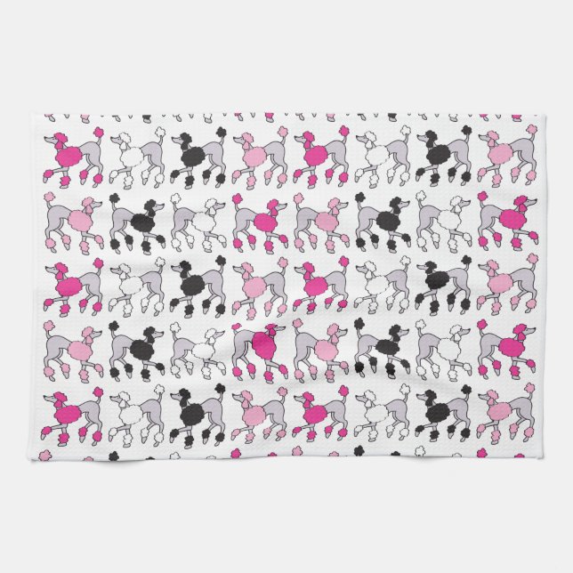 PINK POODLE Bathroom Hand Towel (Horizontal)