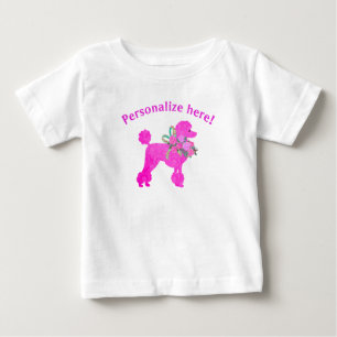 Pink Poodle Birthday Girl Personalised T-Shirt