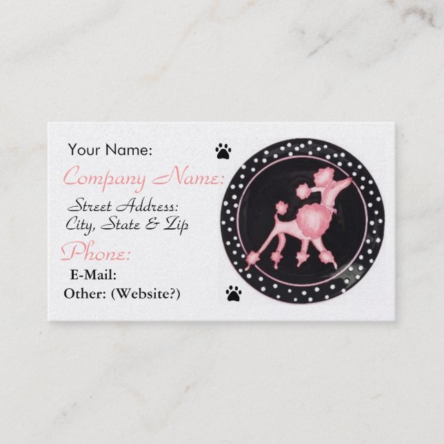 Pink Poodle Business Profile Card (Front)