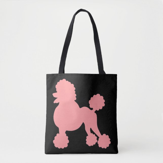 Pink Poodle Canvas Tote Bag (Front)