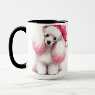 Pink Poodle Christmas Coffee Mug Cup