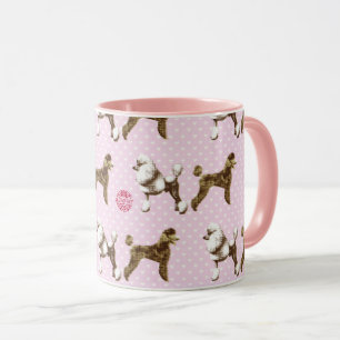 pink poodle design mug