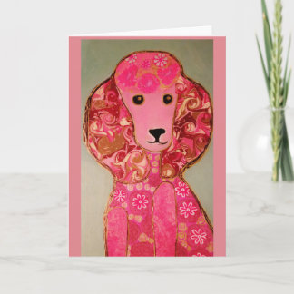 Pink Poodle Greeting Card