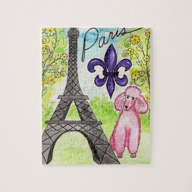 Pink Poodle in Paris Jigsaw Puzzle (Vertical)