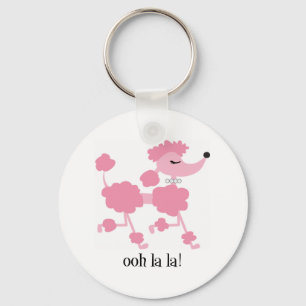 pink poodle key ring