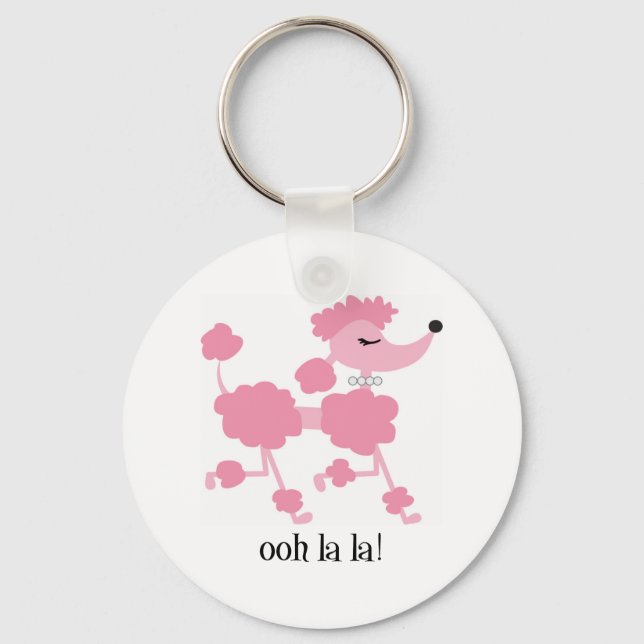 pink poodle key ring (Front)