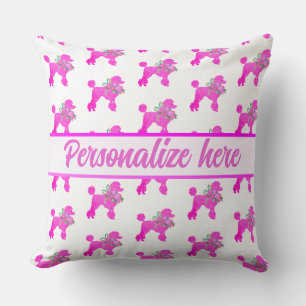 Pink Poodle Personalised Cushion