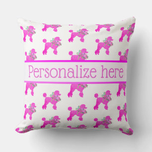 Pink Poodle Personalised Cushion