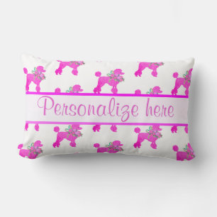 Pink Poodle Personalised Lumbar Cushion