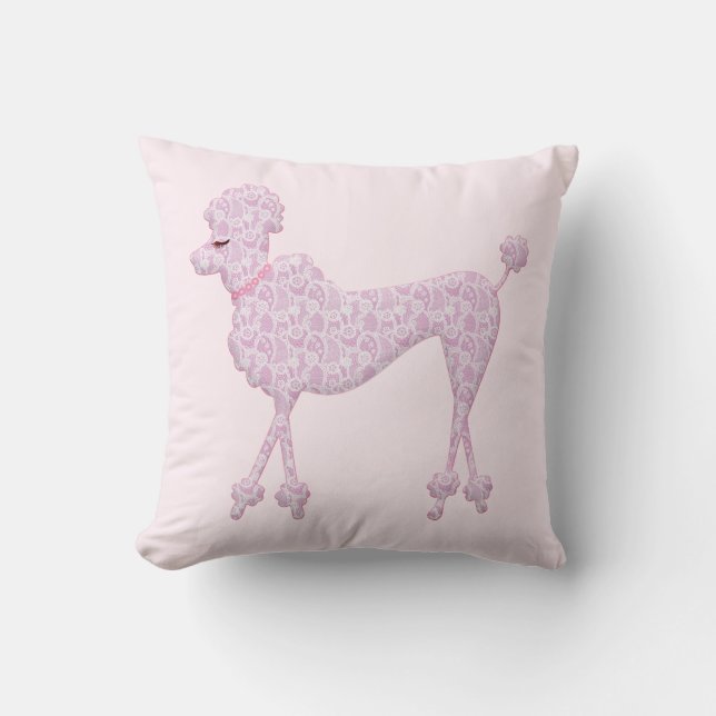 Pink Poodle Pillow (Front)