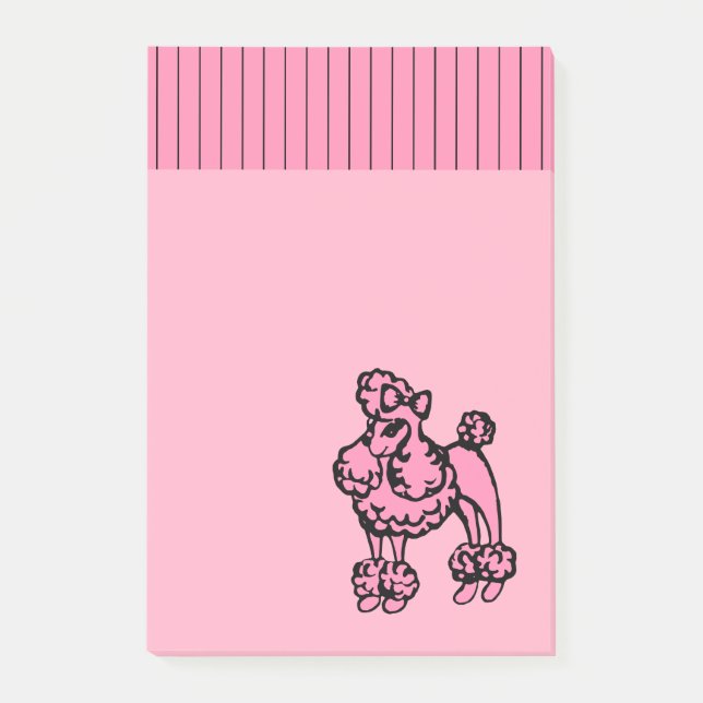 Pink Poodle Post It Notes (Front)