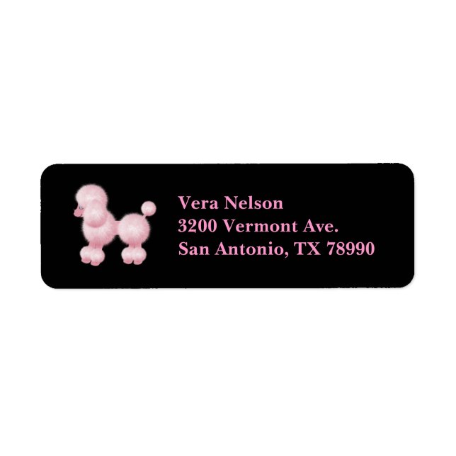 Pink Poodle Return Address Label (Front)